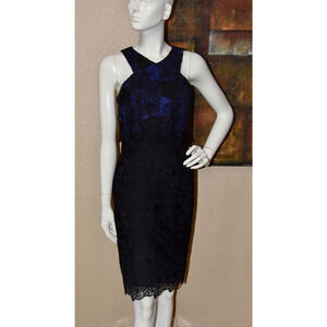 Trina Turk Miranda Floral Crochet Lace Sheath Designer Cocktail Dress Size 2
